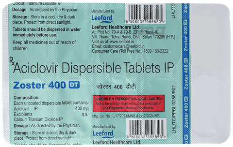 Zoster 400mg Tablet DT image