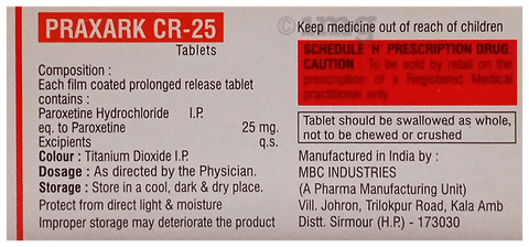 Praxark CR 25 Tablet