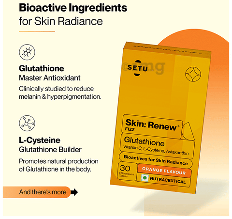 Setu Skin: Renew Fizz Glutathione & Vitamin C Tablets (15 Each) Orange: Buy  combo pack of 2.0 bottles at   in India | 1mg