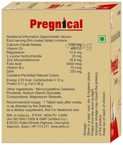 Dr. Ethix Pregnical Tablet (15 Each) image Dr. Ethix Pregnical Tablet (15 Each) image