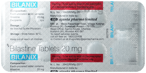 Bilanix 20mg deals tab 10's