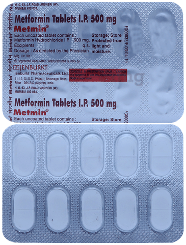 Metmin 500mg Tablet image Metmin 500mg Tablet image