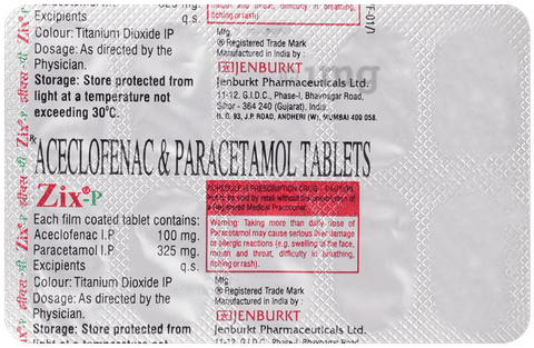 Zix P 100mg/325mg Tablet image
