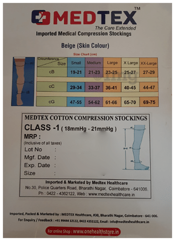 Medtex Class-1 Cotton compression stockings for Varicose Veins - Knee/Thigh  Length