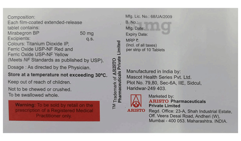 Urihold 50mg Tablet ER image