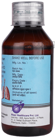 Cufzer 2mg/10mg Syrup Sugar Free