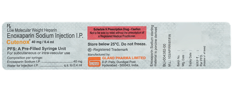 Cutenox 40mg Injection image Cutenox 40mg Injection image