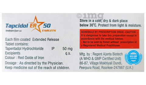 Tapcidol ER 50 Tablet image Tapcidol ER 50 Tablet image