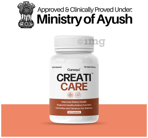 Cureayu CreatiCare Capsules | Supports Healthy Creatinine Level & Kidney Detox | 21+ Natural Herbs 8