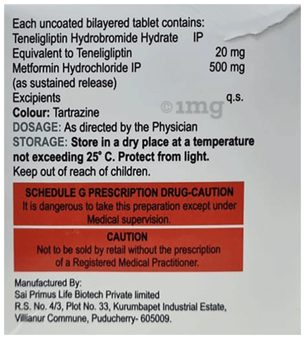 Priglip-M 20/500 Tablet SR image