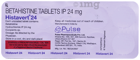 Histavert 24 Tablet image