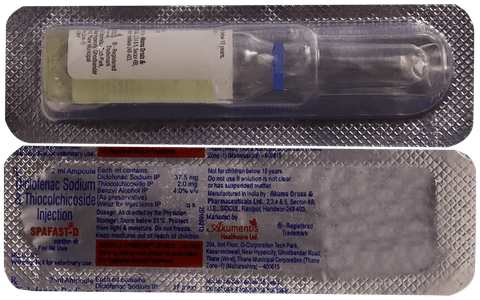 Spafast D 2mg/37.5mg Injection image Spafast D 2mg/37.5mg Injection image