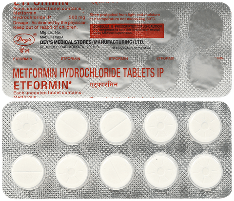 Etformin 500mg Tablet image