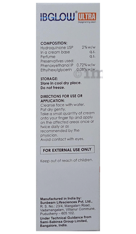 IBGlow Ultra Hydroquinone Cream for Depigmentation | Paraben Free image