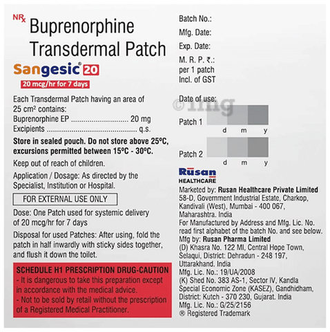 Sangesic 20 Transdermal Patch image