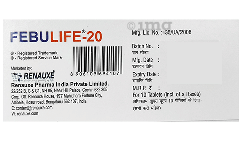 Febulife 20 Tablet image
