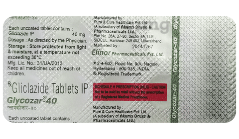 Glycozar 40mg Tablet image Glycozar 40mg Tablet image