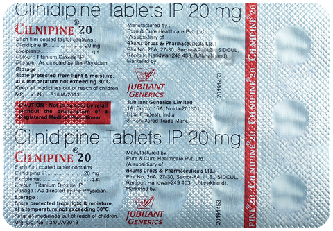 Cilnipine 20 Tablet image Cilnipine 20 Tablet image