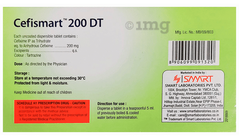Cefismart 200 DT Tablet image
