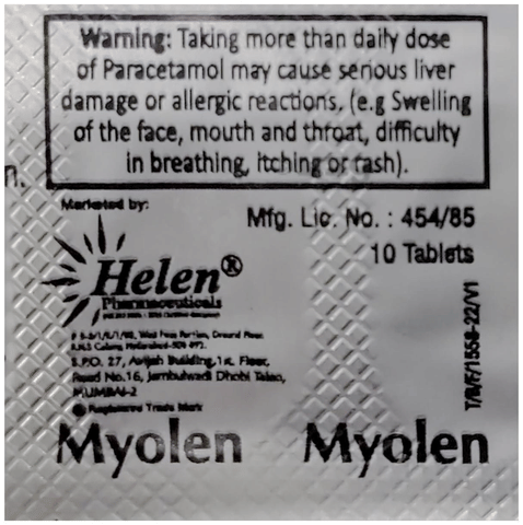 Myolen 325mg/250mg Tablet image Myolen 325mg/250mg Tablet image
