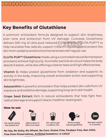 Cureveda Gluta-Pur Glutathione 98% Sachet (2gm Each): Buy box of 15.0  Sachets at best price in India
