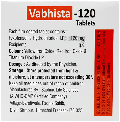 वाभिस्ता 120 टैबलेट image