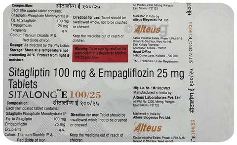 Sitalong E 100/25 Tablet image Sitalong E 100/25 Tablet image