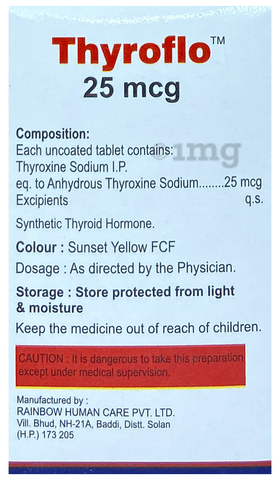 Thyroflo 25mcg Tablet image
