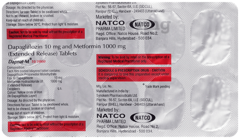 Dapnat-M 10/1000 Tablet ER image Dapnat-M 10/1000 Tablet ER image