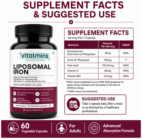 Vitalmins Liposomal Iron Vegetable Capsule 5