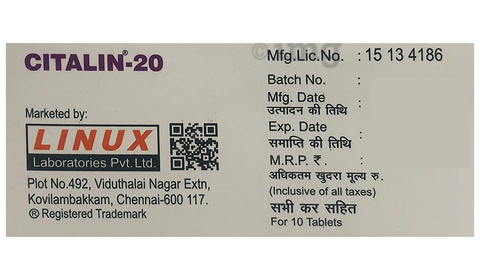 Citalin 20 Tablet image