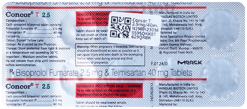 Concor T 2.5mg/40mg Tablet image Concor T 2.5mg/40mg Tablet image