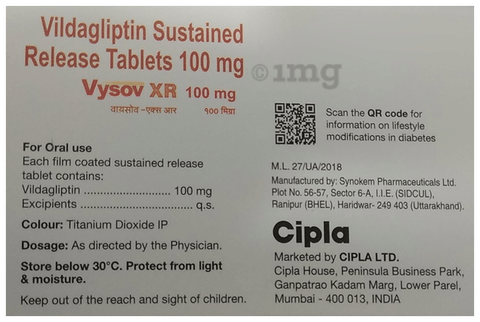 Vysov XR 100mg Tablet image