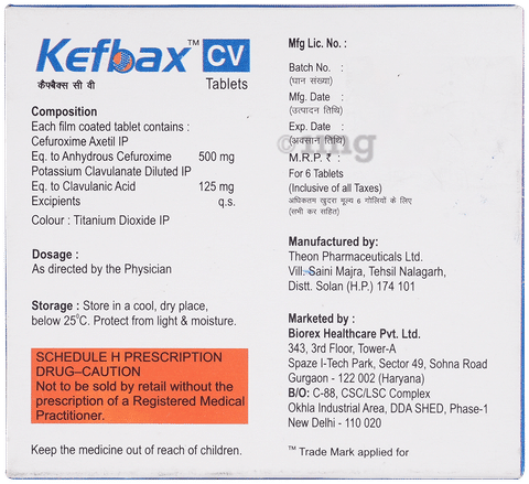 Kefbax CV 500mg/125mg Tablet