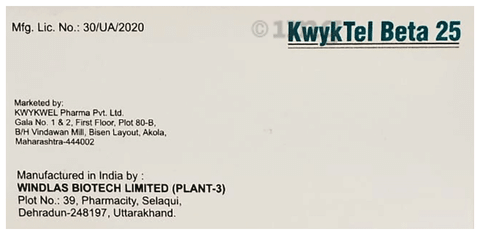 Kwyktel Beta 25 Tablet ER