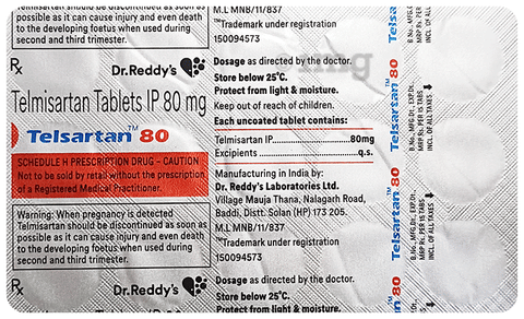 Telsartan 80 Tablet image