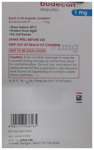 BUDEcort 1mg Respules (2ml Each) image BUDEcort 1mg Respules (2ml Each) image
