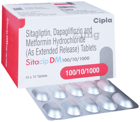 Sitacip DM 10mg/1000mg/100mg Tablet ER
