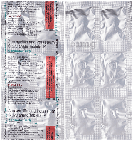 Sensiclav 375 Tablet image