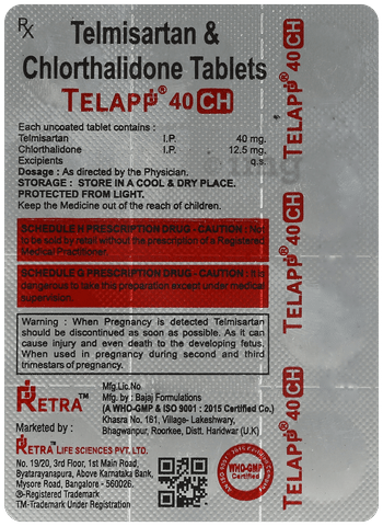 Telapp CH 40mg/12.5mg Tablet