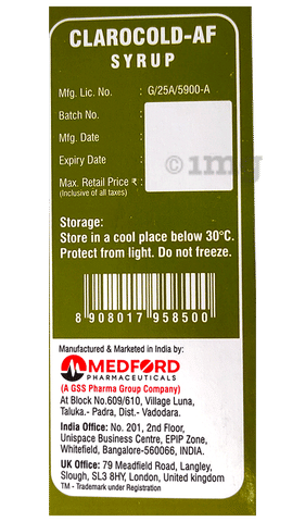 Clarocold-AF Syrup image