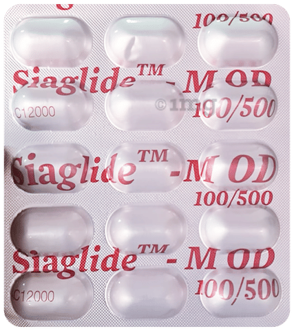 Siaglide-M OD 100mg/500mg Tablet PR image Siaglide-M OD 100mg/500mg Tablet PR image