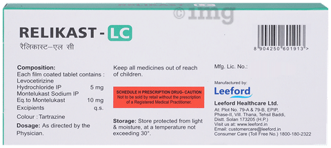 Relikast LC 5mg/10mg Tablet image Relikast LC 5mg/10mg Tablet image