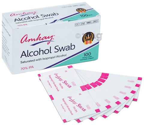 Amkay Alcohol Swab Buy box of 100.0 swabs at best price in India