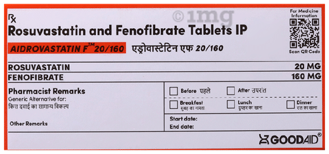 Aidrovastatin F 20/160 Tablet
