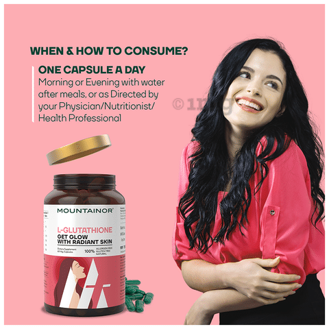 Mountainor L-Glutathione Vegetarian Capsule for Skin Health: Buy bottle of  60.0 vegicaps at best price in India | 1mg
