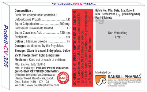 Podsil-CV 325 Tablet image