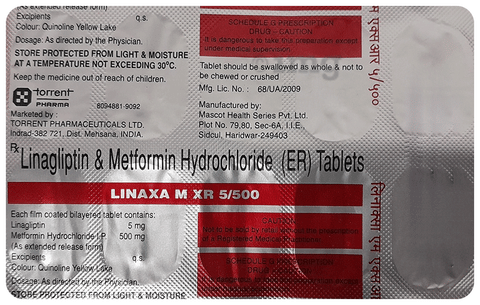 LiNaxa M XR 5/500 Tablet image LiNaxa M XR 5/500 Tablet image