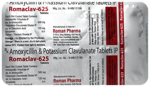 Romaclav 625 Tablet image