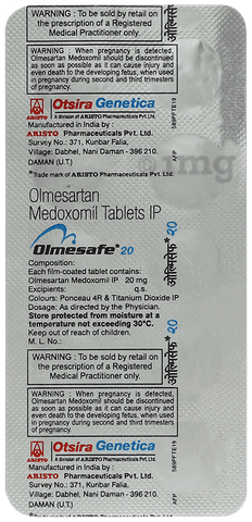 ओल्मीसेफ 20 टैबलेट image